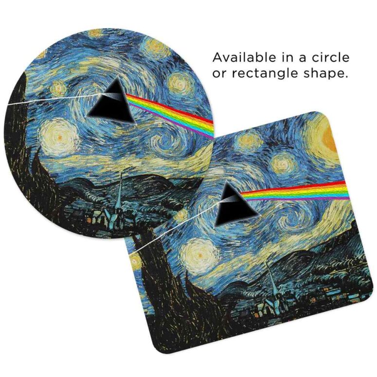 Starry Night Dark Side Of The Moon Van Gogh - Pink Floyd Mouse Desk Pad Starry Night Dark Side Of The Moon Van Gogh - Pink Floyd Mouse Desk Pad