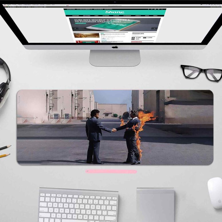 HandShake Wish You Were Here - Pink Floyd Mouse Desk Pad HandShake Wish You Were Here - Pink Floyd Mouse Desk Pad