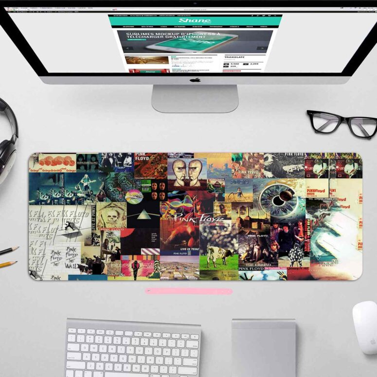 Pink Floyd Collage Album Cover - Pink Floyd Mouse Desk Pad
