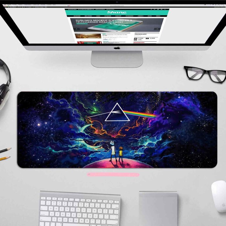 Rick and Morty The Dark Side Of The Moon - Pink Floyd Mouse Desk Pad Rick and Morty The Dark Side Of The Moon - Pink Floyd Mouse Desk Pad