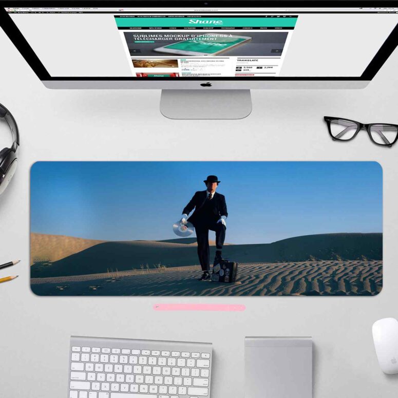 Wish You Were Here Desert Man in Bowler - Pink Floyd Mouse Desk Pad Wish You Were Here Desert Man in Bowler - Pink Floyd Mouse Desk Pad