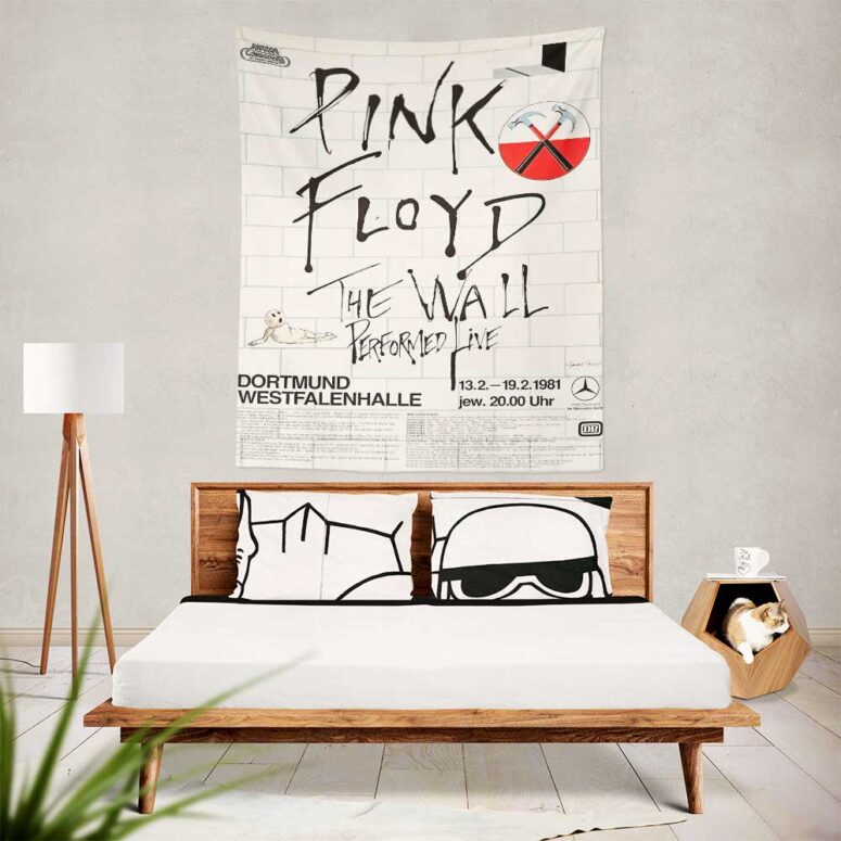 Pink Floyd The Wall Original Vintage Tour Poster for Dortmund, Germany, 1981 Tapestry Pink Floyd The Wall Original Vintage Tour Poster for Dortmund, Germany, 1981 Tapestry
