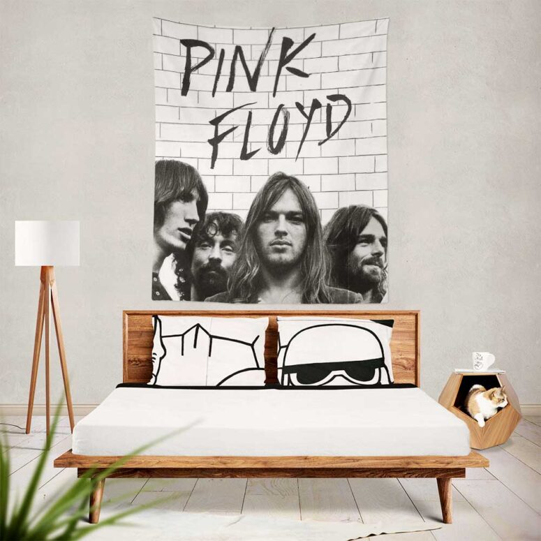 The Wall Full Sign Black & White Pink Floyd Tapestry The Wall Full Sign Black & White Pink Floyd Tapestry