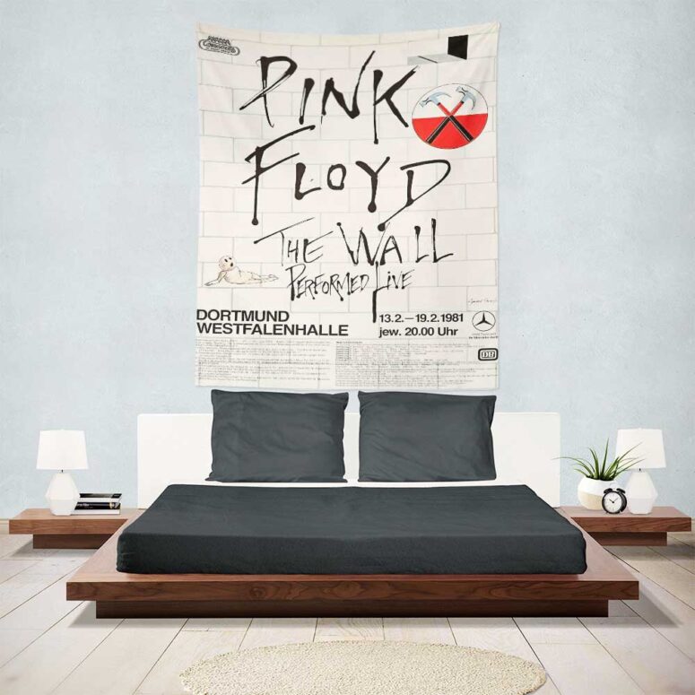 Pink Floyd The Wall Original Vintage Tour Poster for Dortmund, Germany, 1981 Tapestry Pink Floyd The Wall Original Vintage Tour Poster for Dortmund, Germany, 1981 Tapestry