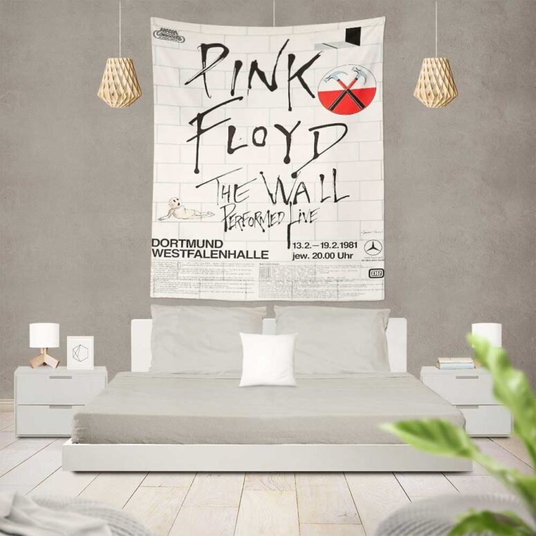 Pink Floyd The Wall Original Vintage Tour Poster for Dortmund, Germany, 1981 Tapestry Pink Floyd The Wall Original Vintage Tour Poster for Dortmund, Germany, 1981 Tapestry