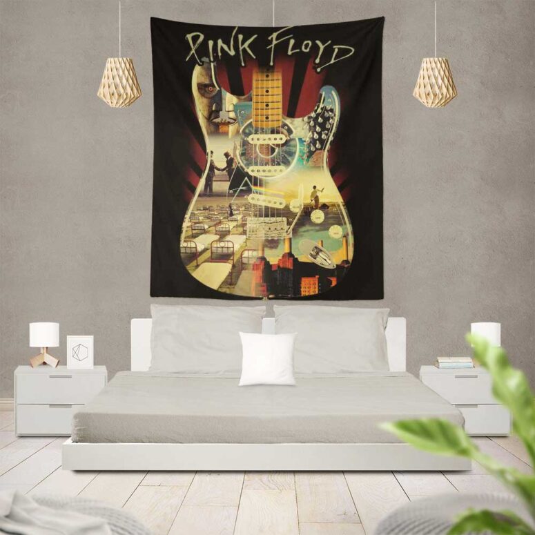 Pink Floyd and Guitar Art Tapestry Pink Floyd and Guitar Art Tapestry