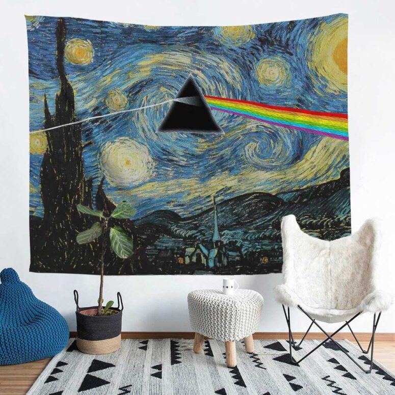 Starry Night Dark Side Of The Moon Van Gogh Pink Floyd Tapestry Starry Night Dark Side Of The Moon Van Gogh Pink Floyd Tapestry