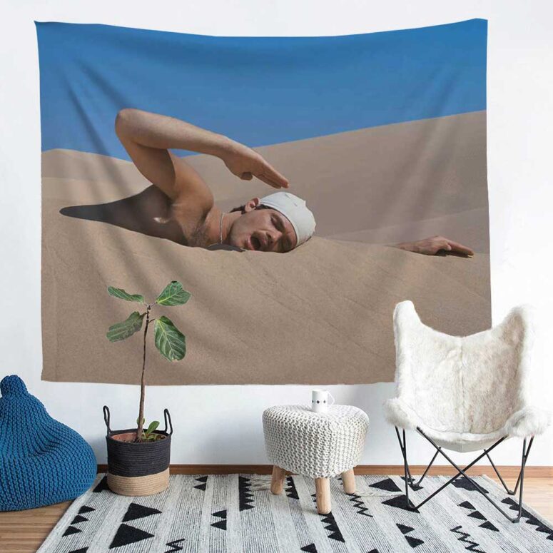 The Meaning of Half Life (Desert Swimmer) 1975 Pink Floyd Tapestry The Meaning of Half Life (Desert Swimmer) 1975 Pink Floyd Tapestry