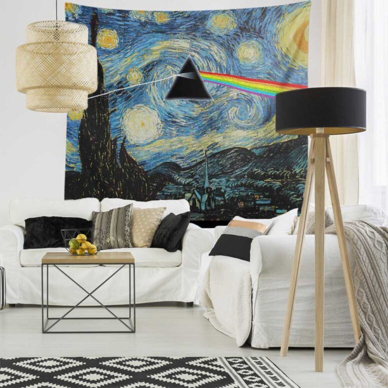 Starry Night Dark Side Of The Moon Van Gogh Pink Floyd Tapestry Starry Night Dark Side Of The Moon Van Gogh Pink Floyd Tapestry