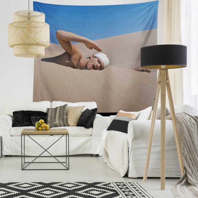The Meaning of Half Life (Desert Swimmer) 1975 Pink Floyd Tapestry The Meaning of Half Life (Desert Swimmer) 1975 Pink Floyd Tapestry