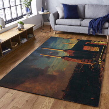 Animals Album Cover 1977 Flying Pig Battersea Power Station - Pink Floyd Rug