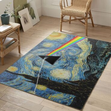 Starry Night Dark Side Of The Moon Van Gogh - Pink Floyd Rug