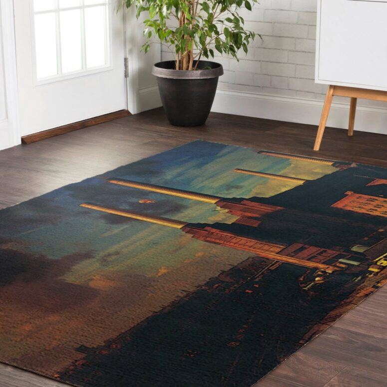 Animals Album Cover 1977 Flying Pig Battersea Power Station - Pink Floyd Rug Animals Album Cover 1977 Flying Pig Battersea Power Station - Pink Floyd Rug