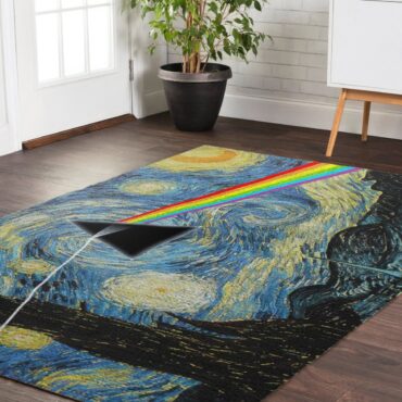 Starry Night Dark Side Of The Moon Van Gogh - Pink Floyd Rug