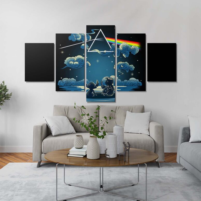 Lilo And Stitch Starry Sky Pink Floyd Canvas