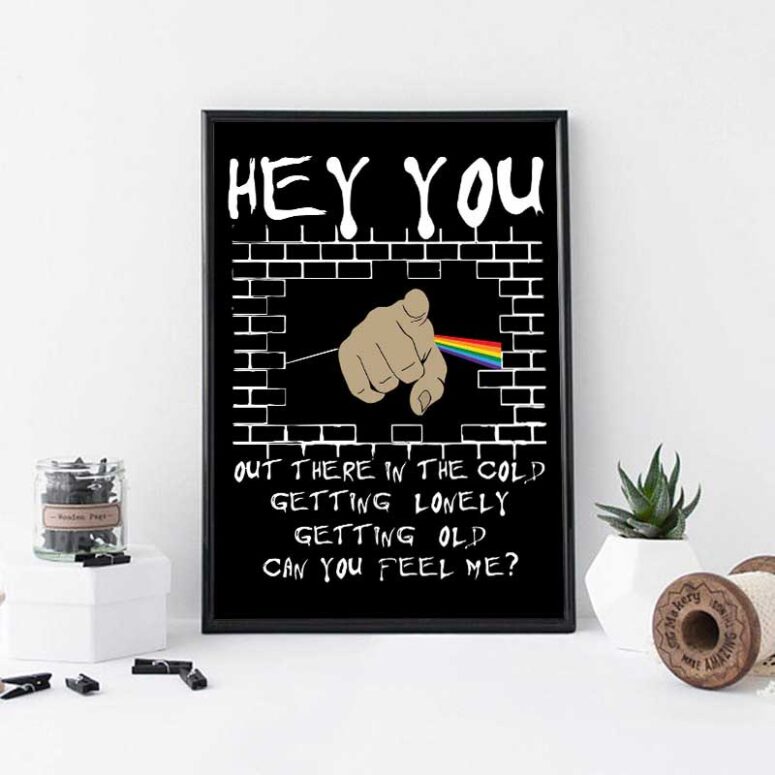 Hey you out there in the cold can you hear me Pink Floyd Canvas Hey you out there in the cold can you hear me Pink Floyd Canvas