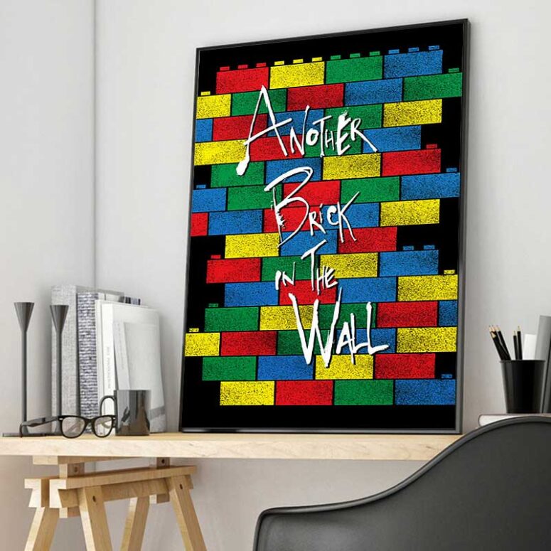 Another Brick In The Wall Lego Brick Pink Floyd Canvas Another Brick In The Wall Lego Brick Pink Floyd Canvas