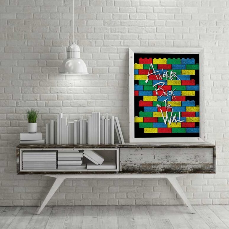 Another Brick In The Wall Lego Brick Pink Floyd Canvas Another Brick In The Wall Lego Brick Pink Floyd Canvas