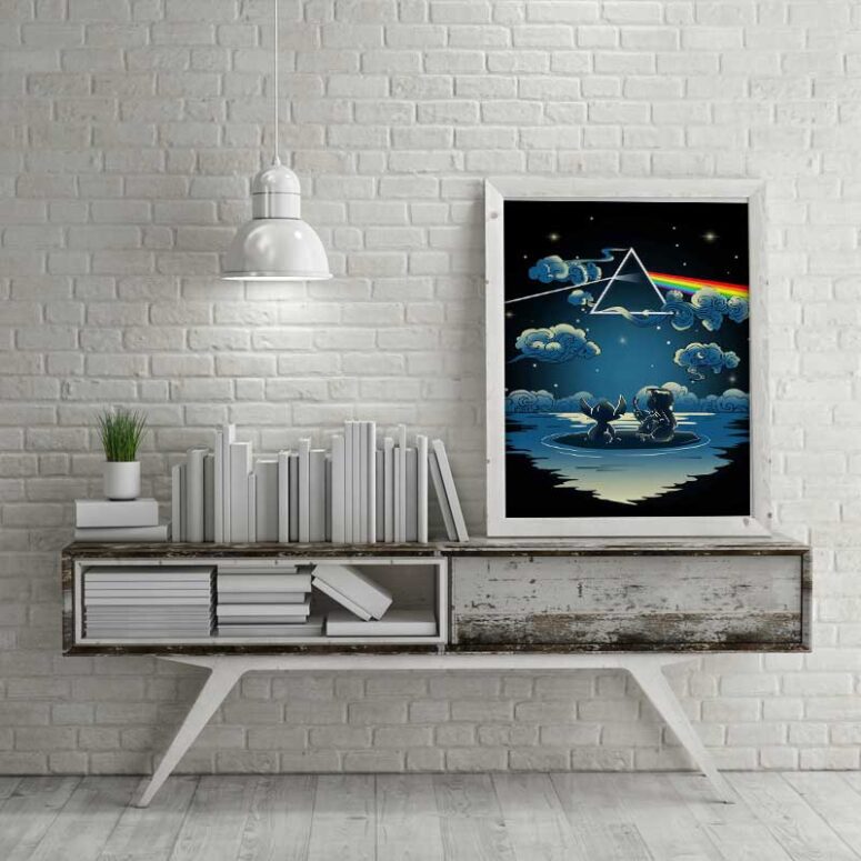 Lilo And Stitch Starry Sky Pink Floyd Canvas