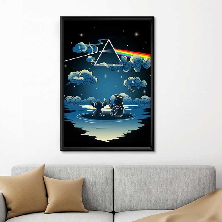 Lilo And Stitch Starry Sky Pink Floyd Canvas