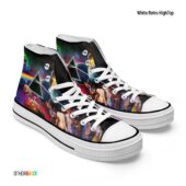 Back Art X Dark Side Of The Moon Galaxy – Pink Floyd White Retro Hightop - OtherBrick