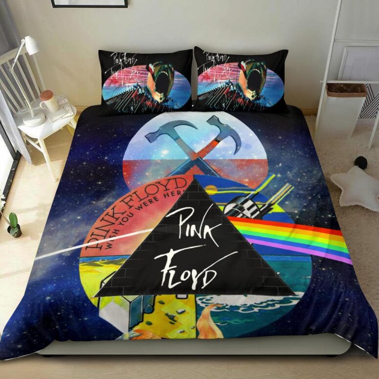 Dark Side Of The Moon x Wish You Were Here x The Wall Pink Floyd Bedding Set