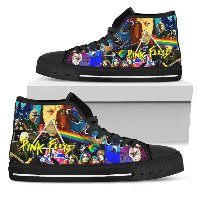 David Gilmour Art Collage Dark Side Of The Moon - Pink Floyd Canvas Shoes
