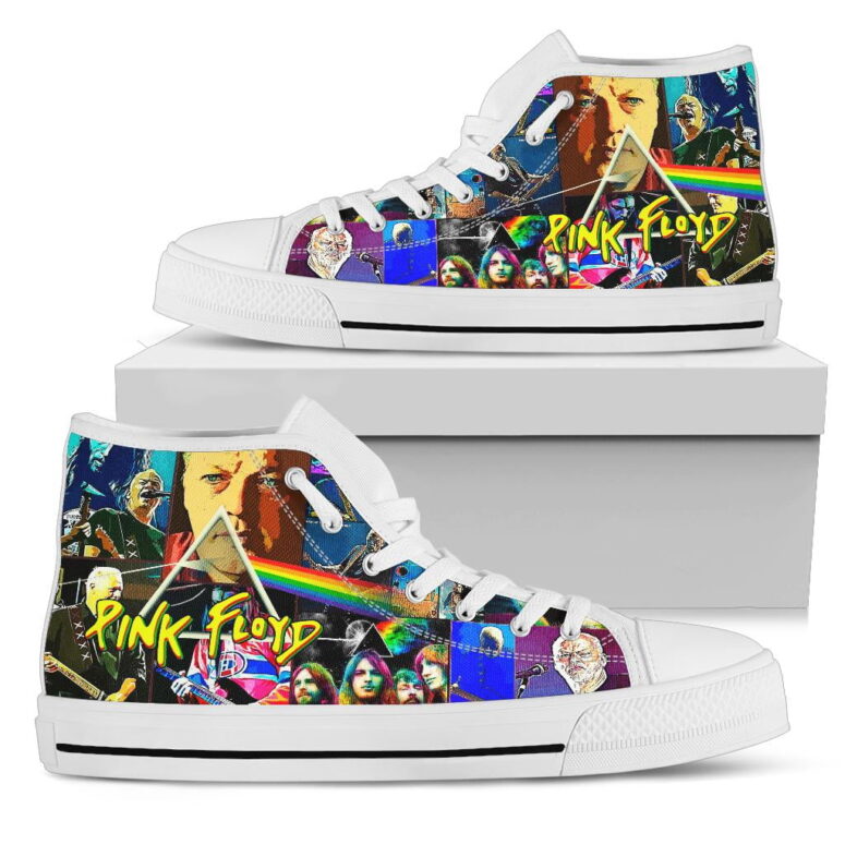 David Gilmour Art Collage Dark Side Of The Moon - Pink Floyd Canvas Shoes