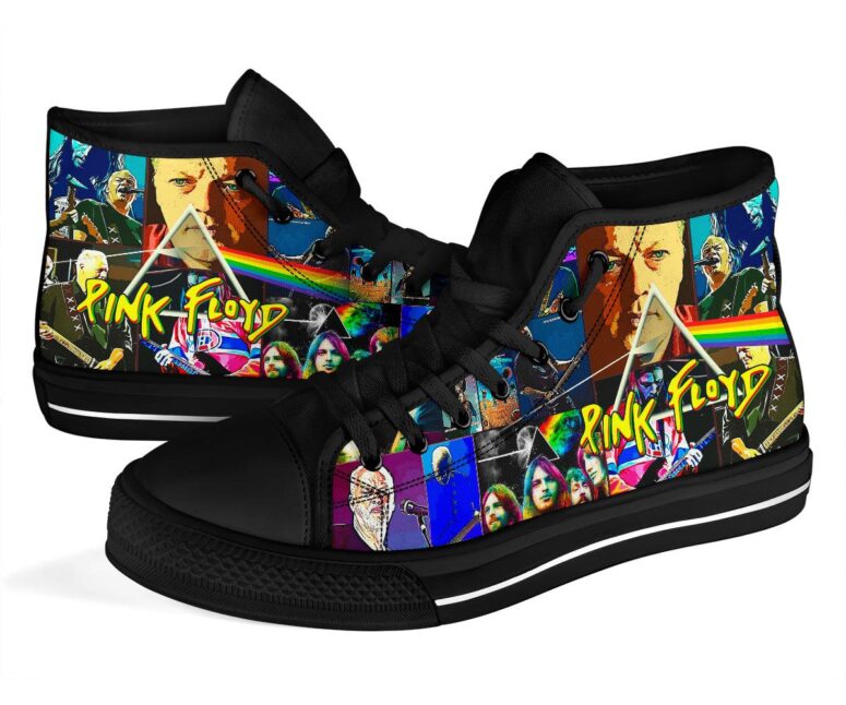 David Gilmour Art Collage Dark Side Of The Moon - Pink Floyd Canvas Shoes