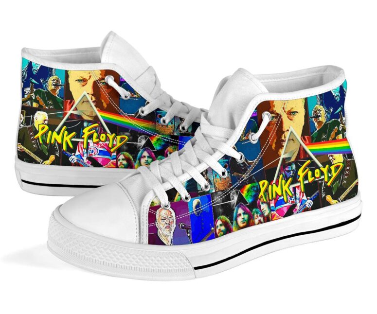 David Gilmour Art Collage Dark Side Of The Moon - Pink Floyd Canvas Shoes