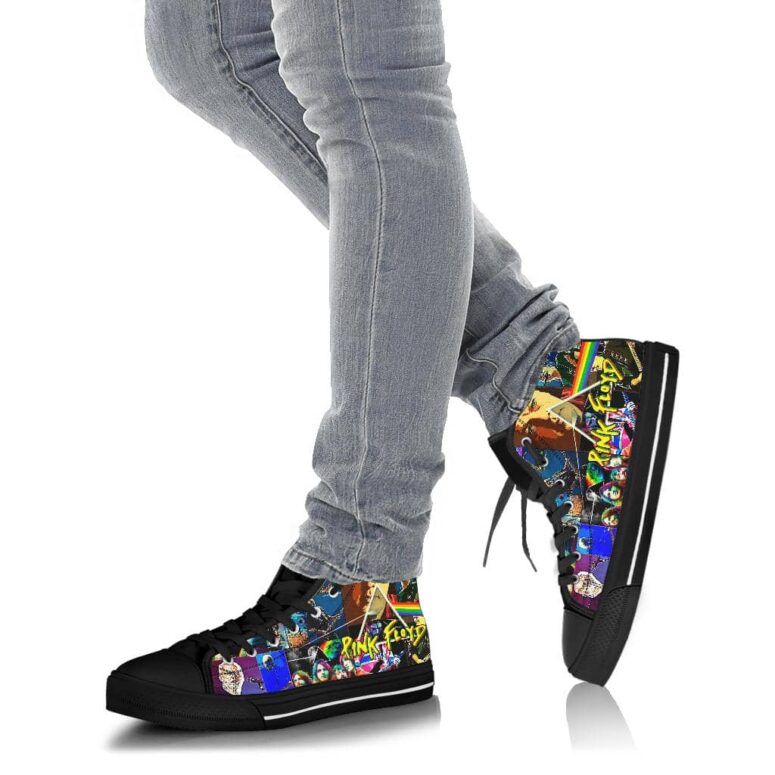 David Gilmour Art Collage Dark Side Of The Moon - Pink Floyd Canvas Shoes