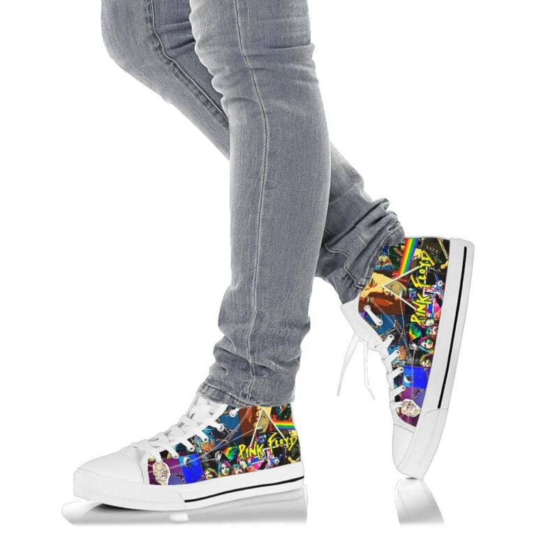 David Gilmour Art Collage Dark Side Of The Moon - Pink Floyd Canvas Shoes