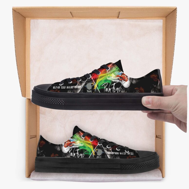 Wish You Were Here Two Lost Souls Swimming In A Fishbowl - Pink Floyd Canvas Shoes
