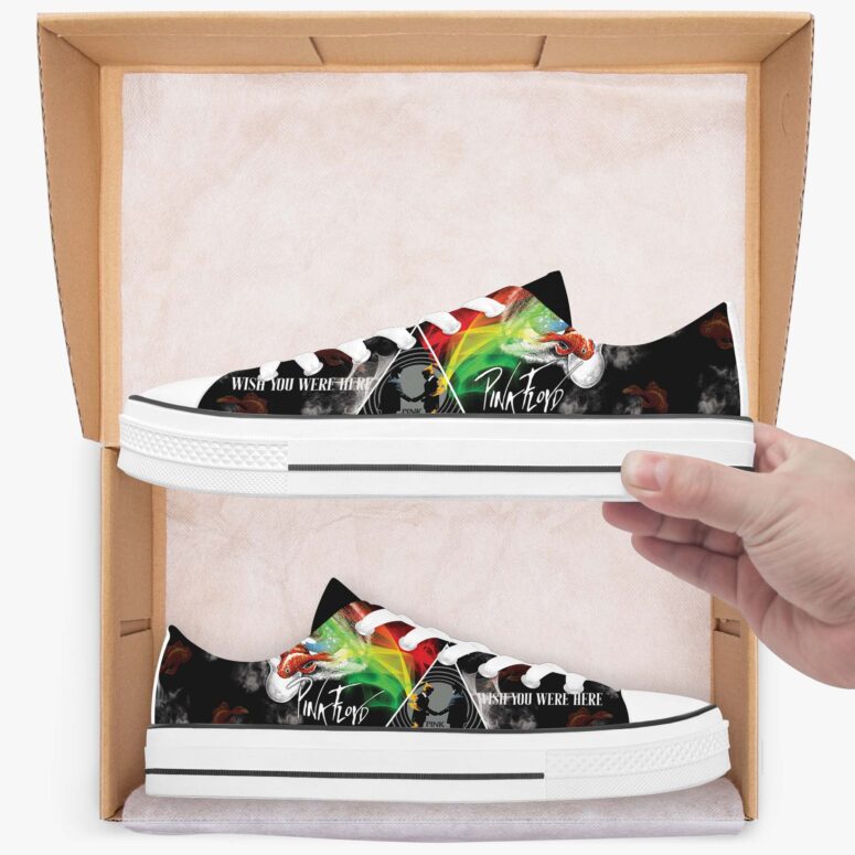 Wish You Were Here Two Lost Souls Swimming In A Fishbowl - Pink Floyd Canvas Shoes