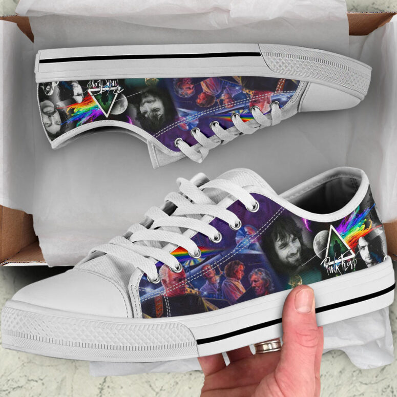 Members Art Collage Dark Side Of the Moon - Pink Floyd Canvas Shoes Members Art Collage Dark Side Of the Moon - Pink Floyd Canvas Shoes