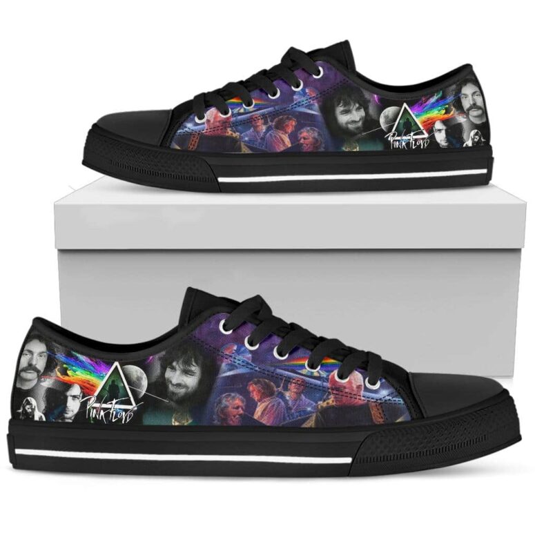 Members Art Collage Dark Side Of the Moon - Pink Floyd Canvas Shoes Members Art Collage Dark Side Of the Moon - Pink Floyd Canvas Shoes