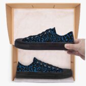 Rock Cosmic Psychedelic Blue – Pink Floyd Low Top Retro Canvas Shoes Black Mockup - OtherBrick