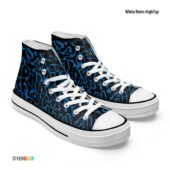 Rock Cosmic Psychedelic Blue – Pink Floyd White Retro Hightop - OtherBrick