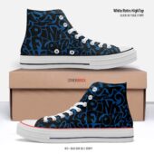 Rock Cosmic Psychedelic Blue – Pink Floyd White Retro Hightop 2stripe - OtherBrick