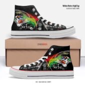 Wish You Were Here Two Lost Souls Swimming In A Fishbowl – Pink Floyd White Retro Hightop 2stripe - OtherBrick