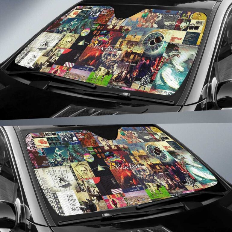 Pink Floyd Albums Collage Auto Sun Shade