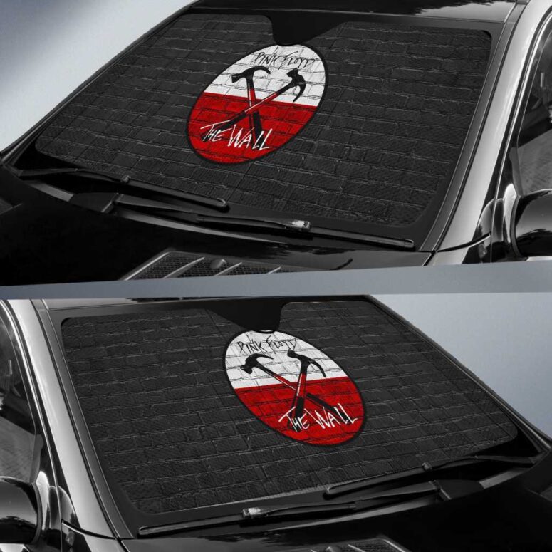 The Wall Emblem on Brick Background Pink Floyd Auto Sun Shade The Wall Emblem on Brick Background Pink Floyd Auto Sun Shade