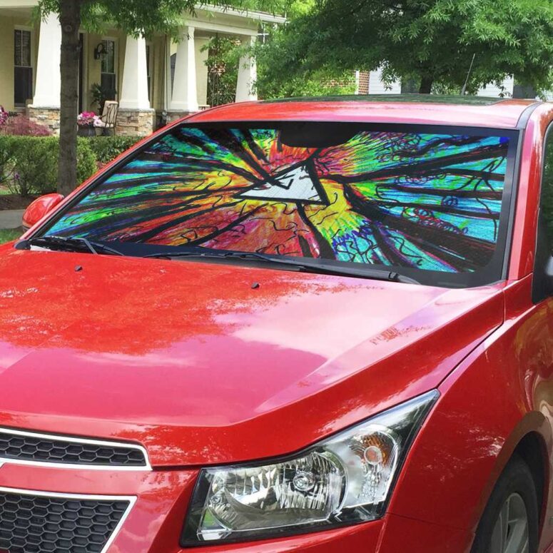 Pink Floyd Psychedelic Auto Sun Shade Pink Floyd Psychedelic Auto Sun Shade