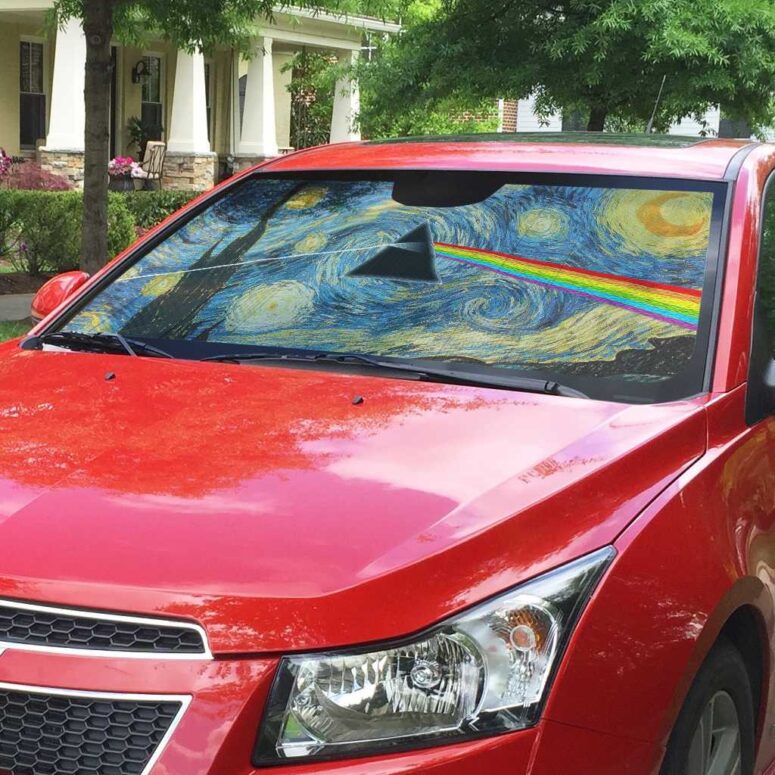 Starry Night Dark Side Of The Moon Van Gogh Pink Floyd Auto Sun Shade Starry Night Dark Side Of The Moon Van Gogh Pink Floyd Auto Sun Shade