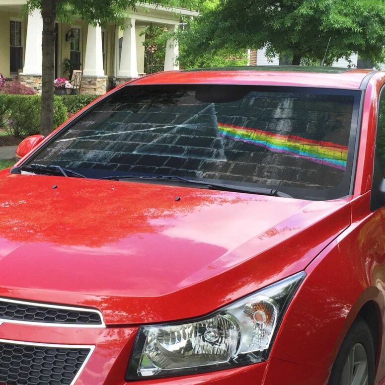 The Dark Side Of The Moon In The Wall Art Pink Floyd Auto Sun Shade The Dark Side Of The Moon In The Wall Art Pink Floyd Auto Sun Shade