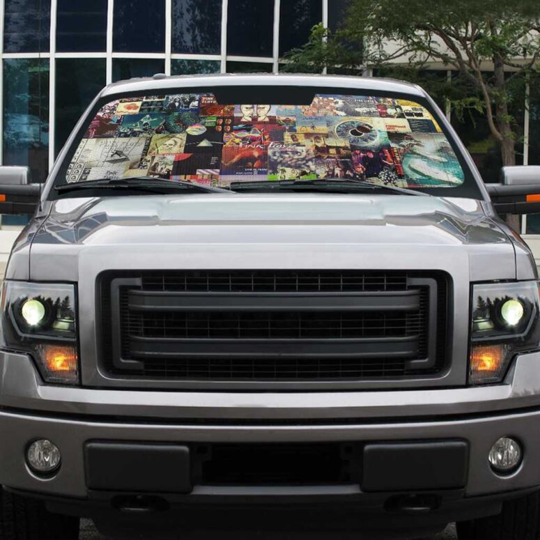 Pink Floyd Albums Collage Auto Sun Shade