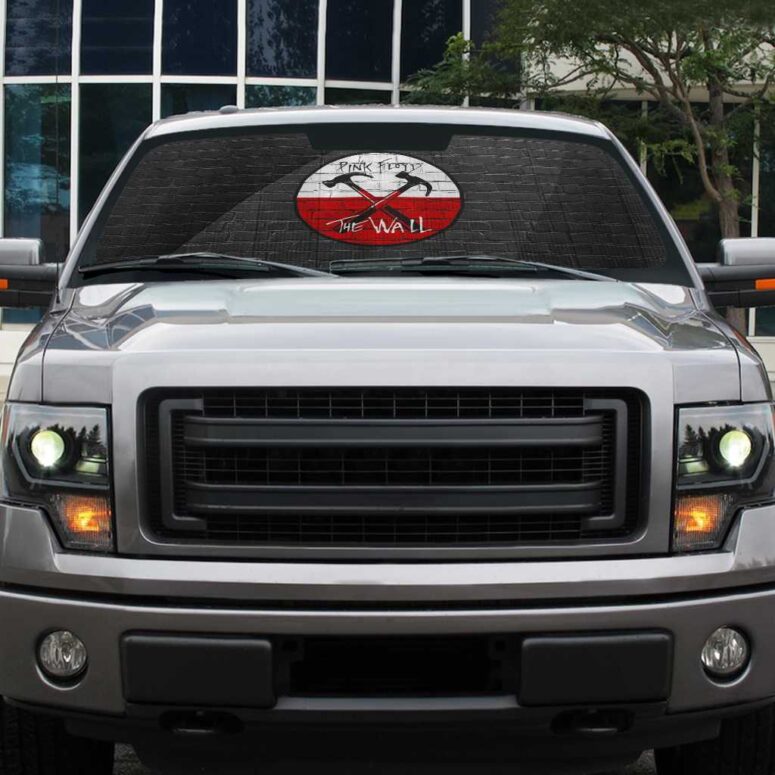 The Wall Emblem on Brick Background Pink Floyd Auto Sun Shade The Wall Emblem on Brick Background Pink Floyd Auto Sun Shade