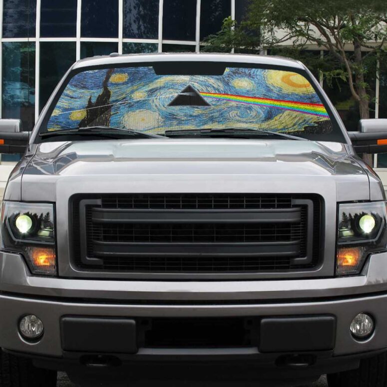 Starry Night Dark Side Of The Moon Van Gogh Pink Floyd Auto Sun Shade Starry Night Dark Side Of The Moon Van Gogh Pink Floyd Auto Sun Shade