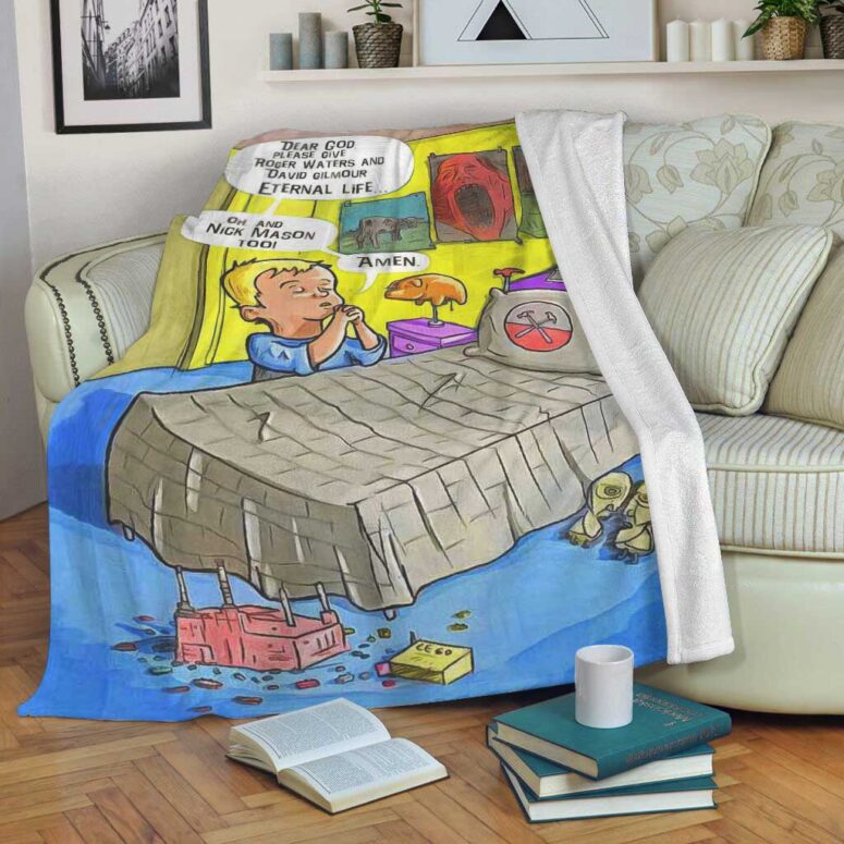 Pink Floyd Fleece Blanket - Fan Boy Wish Premium Pink Floyd Fleece Blanket - Fan Boy Wish Premium