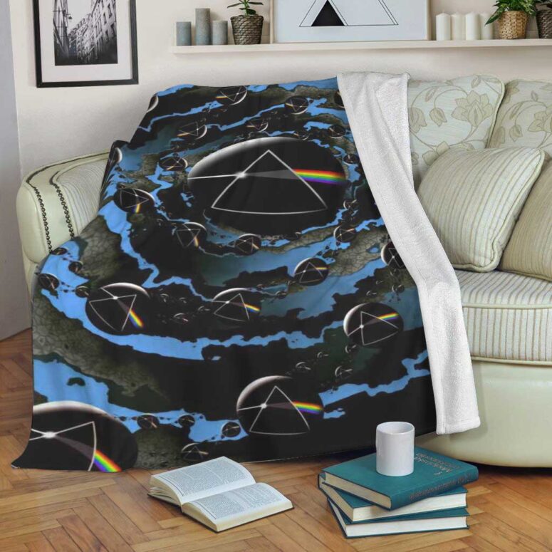 Pink Floyd Fleece Blanket - Good bye Blue Sky Dark Side Of the Moon Premium Pink Floyd Fleece Blanket - Good bye Blue Sky Dark Side Of the Moon Premium